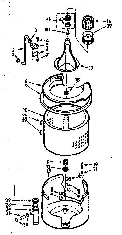 Kenmore 1107304620 tub and basket assembly diagram