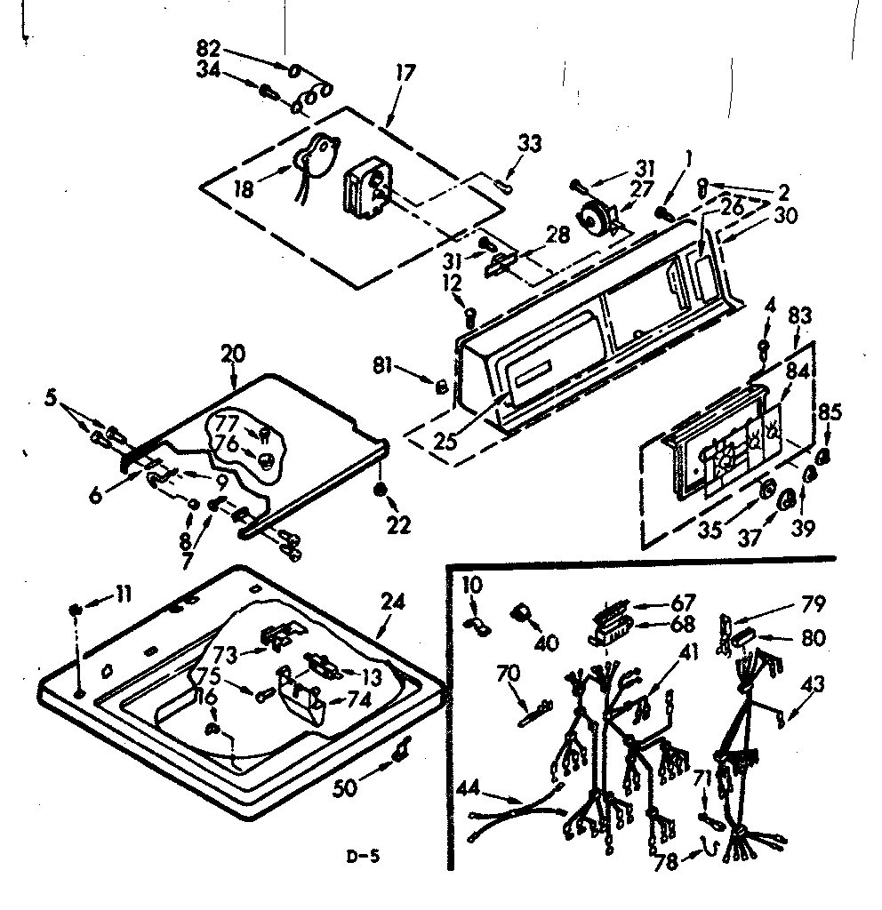 Kenmore 1107304620 top and console assembly diagram