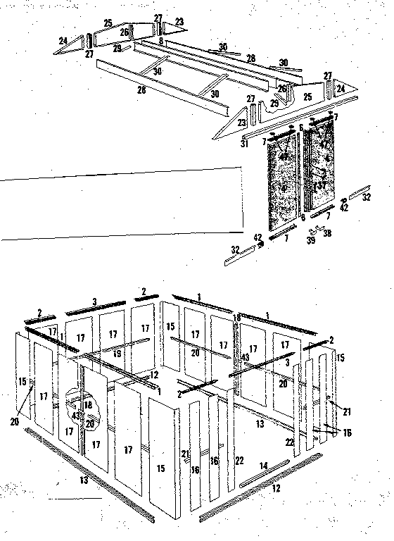 Sears 69668840 floor and side roof frame assemblies diagram