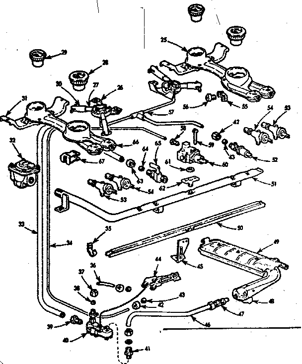Kenmore 103724630 burner section diagram