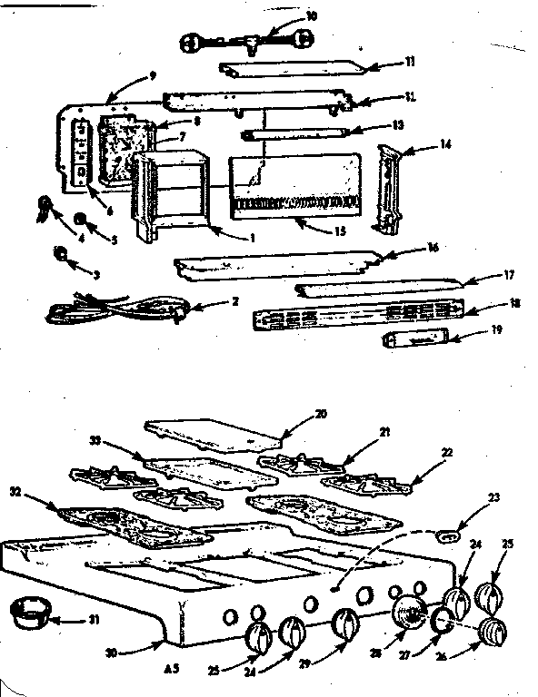 Kenmore 1037346304 backguard & maintop diagram