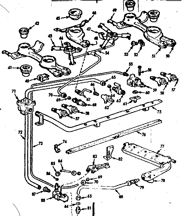 Kenmore 1037346304 burner section diagram