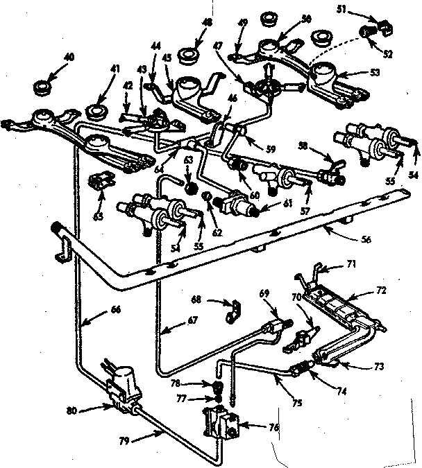 Kenmore 1037466211 burner section diagram