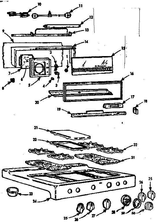 Kenmore 103760638 backguard and maintop diagram