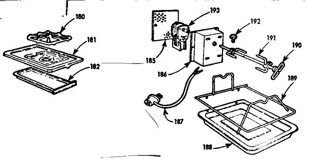 Kenmore 103760638 fifth burner and oven rotisserie diagram