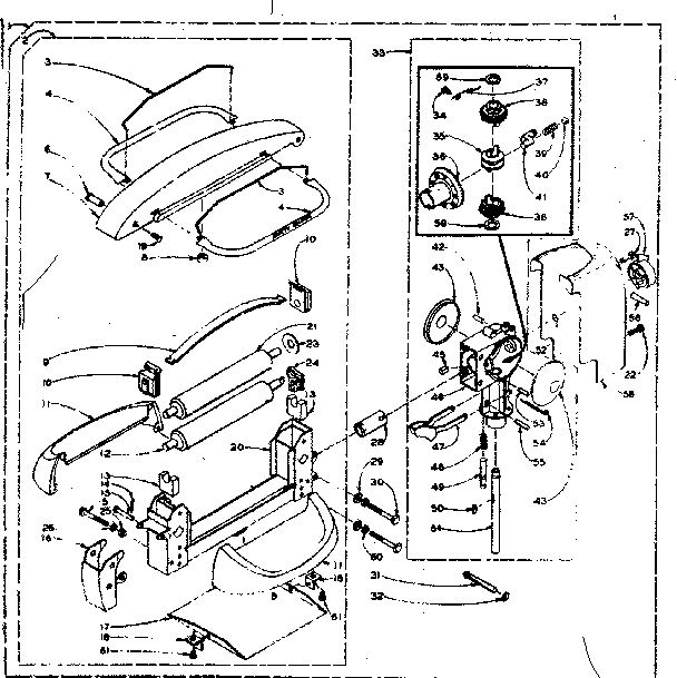 Kenmore 1106301200 wringer gear case diagram