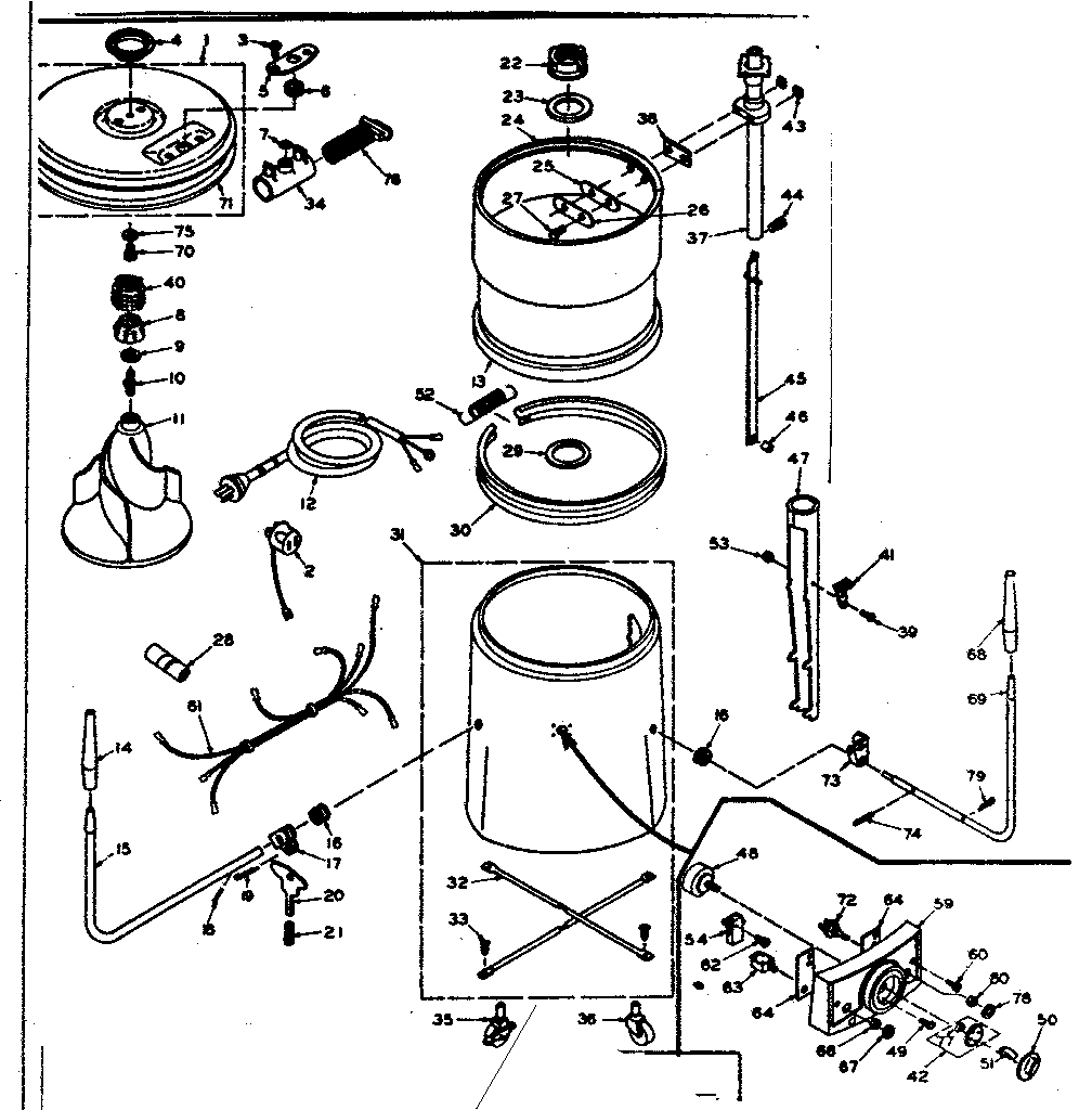Kenmore 1106302802 machine sub-assembly diagram