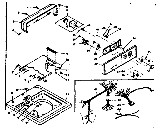 Kenmore 1106304400 top and console diagram