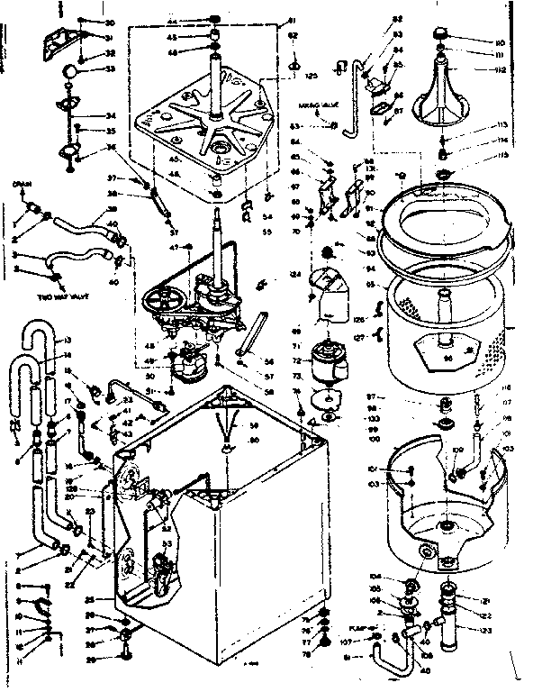 Kenmore 1106305401 machine sub-assembly diagram