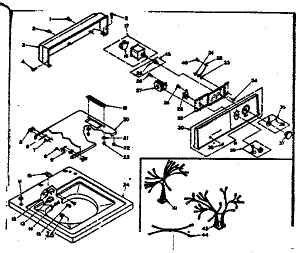 Kenmore 1106305401 top and console diagram