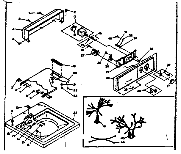 Kenmore 1106305452 top and console diagram