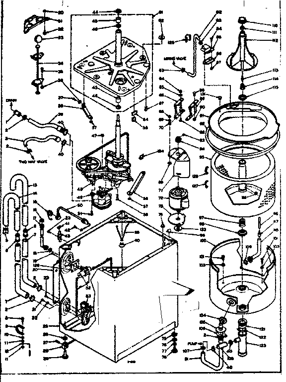 Kenmore 1106304501 machine sub-assembly diagram