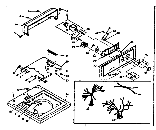 Kenmore 1106304552 top and console diagram