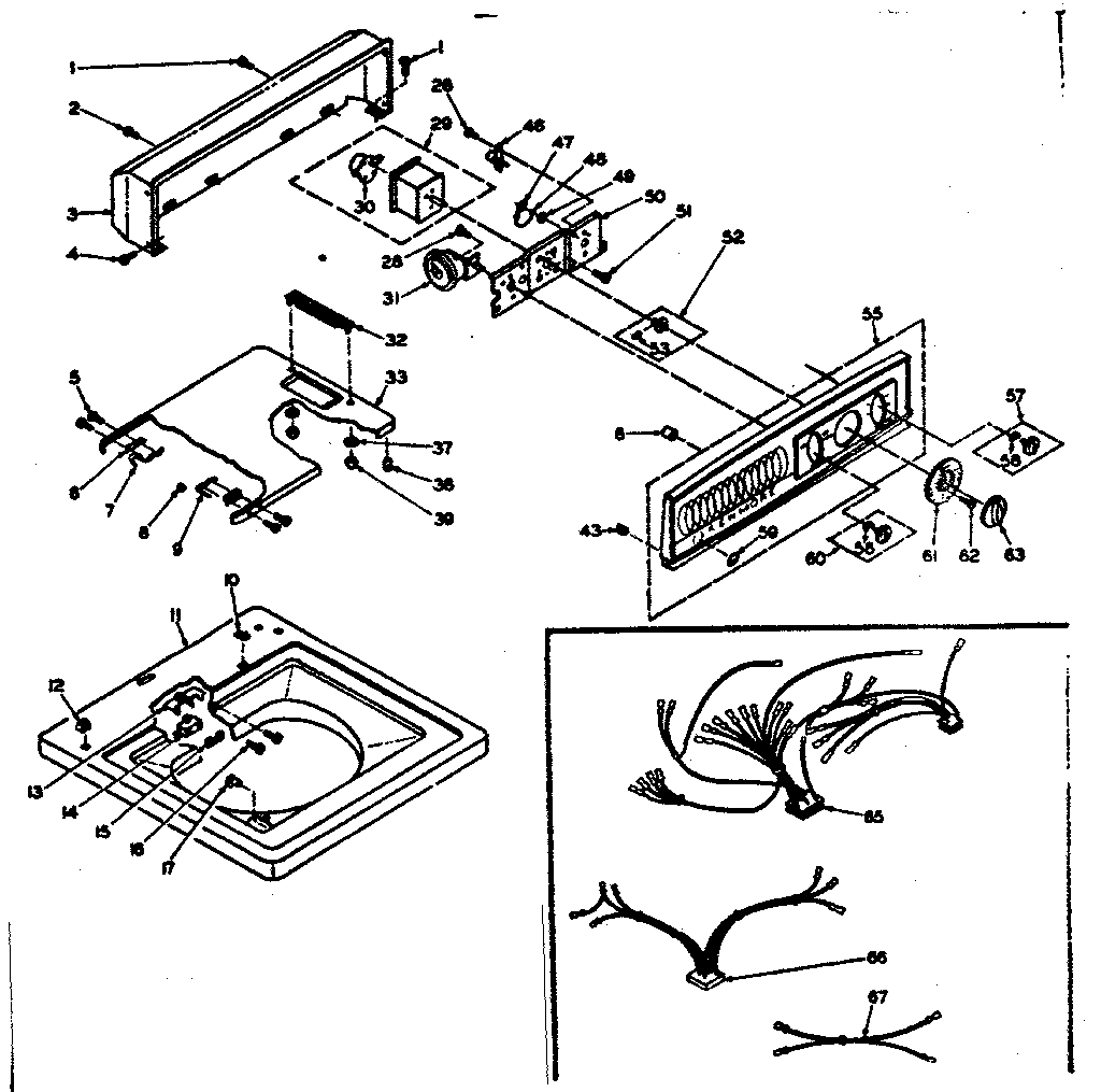 Kenmore 1106305601 top and console diagram