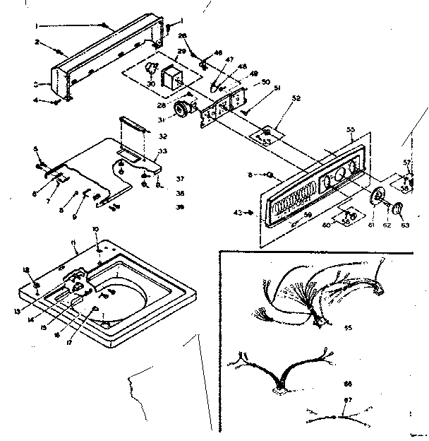Kenmore 1106304603 top and console assembly diagram