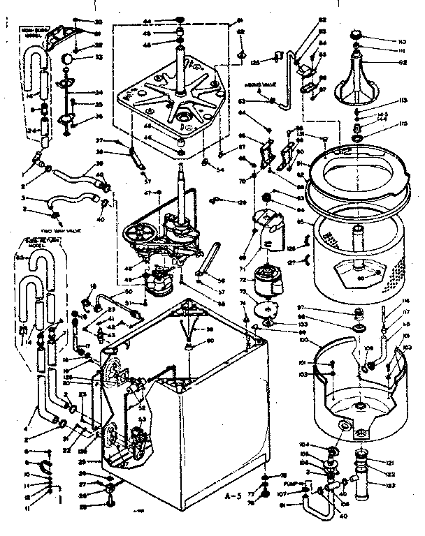 Kenmore 1106304655 machine sub-assembly diagram