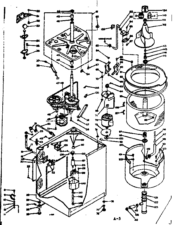 Kenmore 1106305704 machine sub-assembly diagram