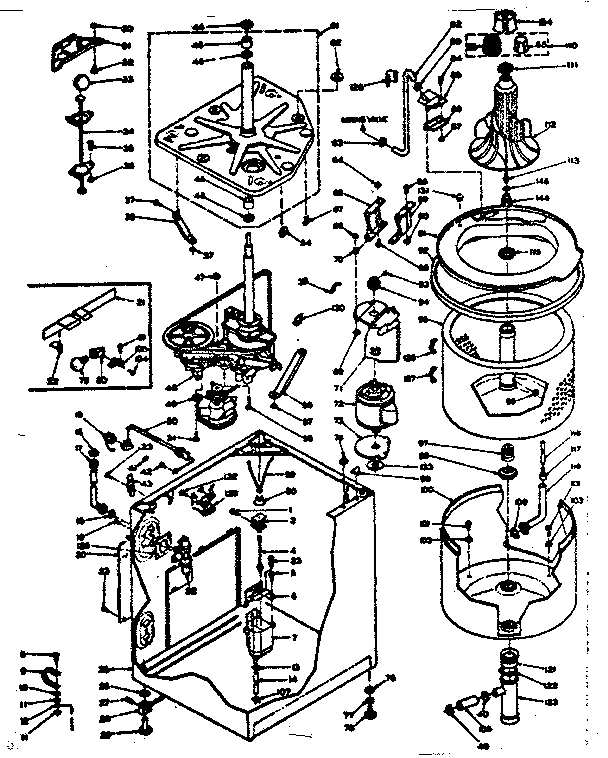 Kenmore 1106305804 machine sub-assembly diagram