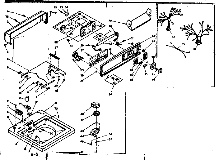 Kenmore 1106305804 top and console assembly diagram