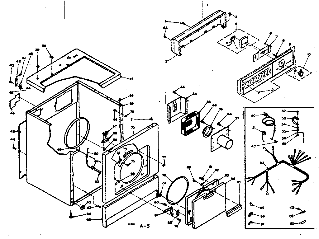 Kenmore 1106307501 machine sub-assembly diagram