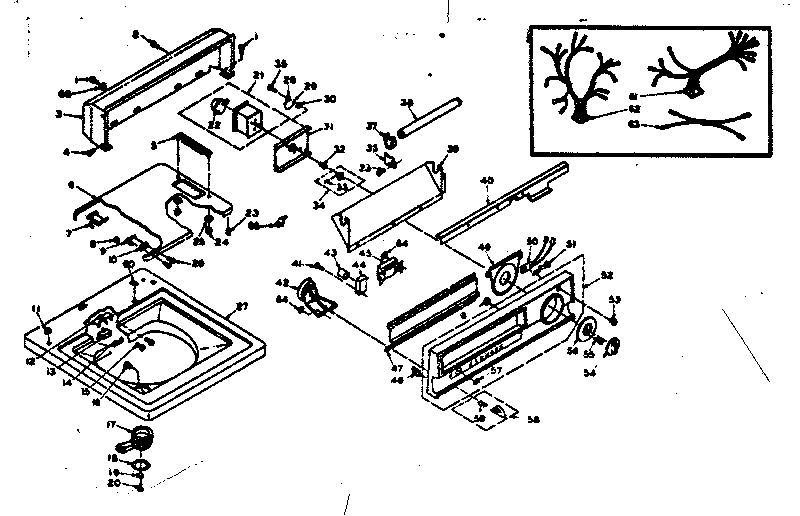 Kenmore 1106314854 top and console diagram