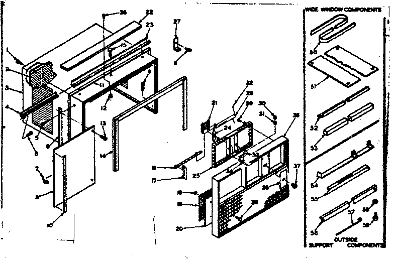 Kenmore 10663601 cabinet parts diagram