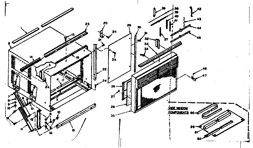Kenmore 10663621 cabinet parts diagram