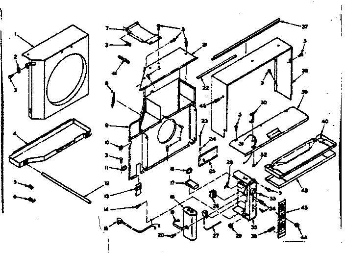 Kenmore 10663621 air flow parts diagram
