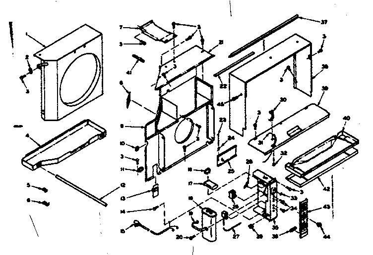 Kenmore 10663721 air flow parts diagram