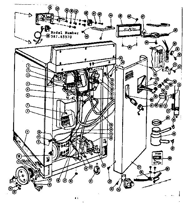 Kenmore 58765570 frame & tub details diagram