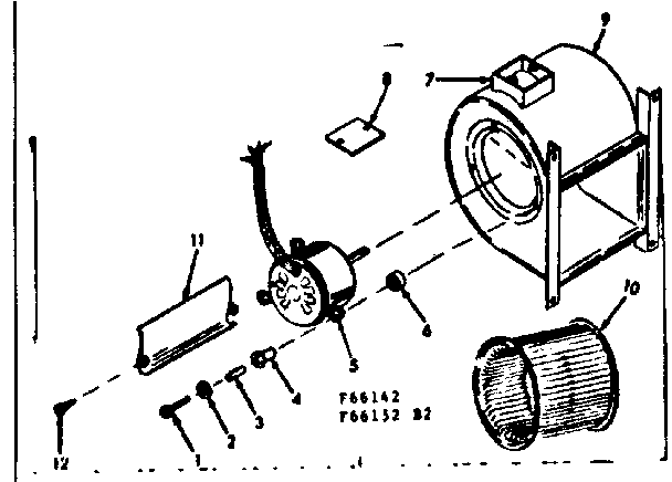 Kenmore 86766142 h-q blower assembly diagram