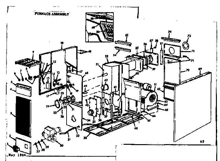 Kenmore 86766351 furnace assembly diagram