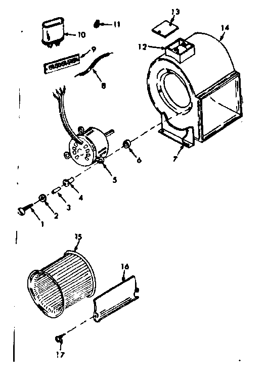 Kenmore 86774171 h-q blower assembly diagram