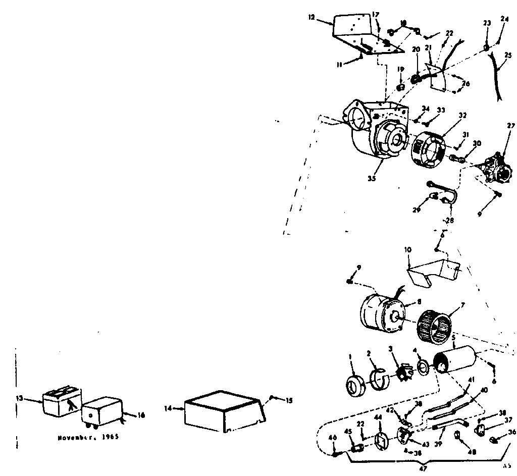 Kenmore 867747721 oil burner assembly diagram