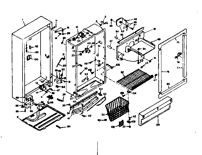 Kenmore 106625442 cabinet parts diagram