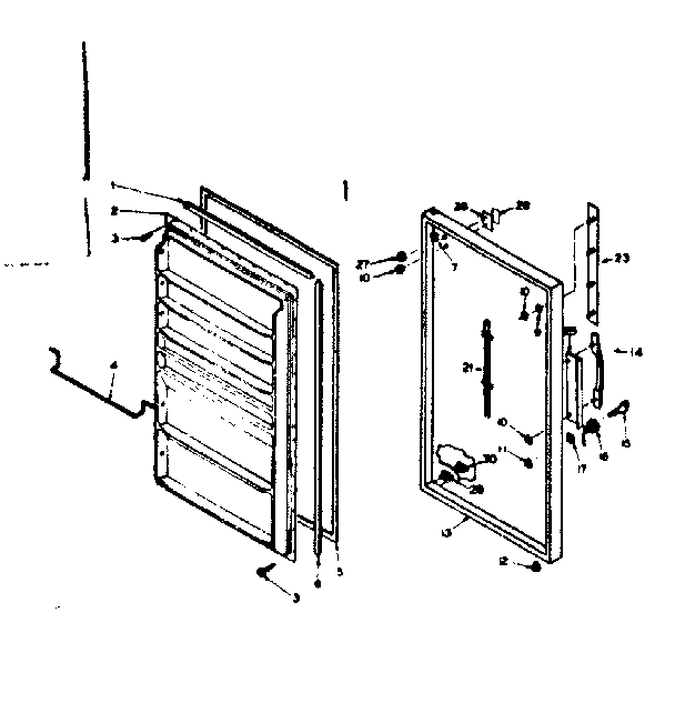 Kenmore 106625442 door parts diagram
