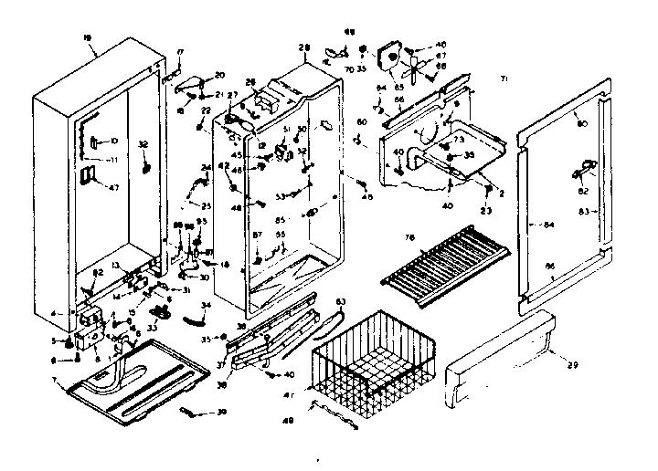 Kenmore 106626151 cabinet parts diagram