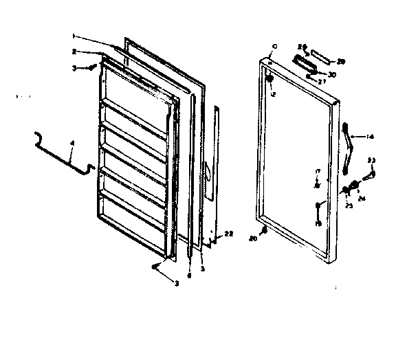 Kenmore 106626151 door parts diagram