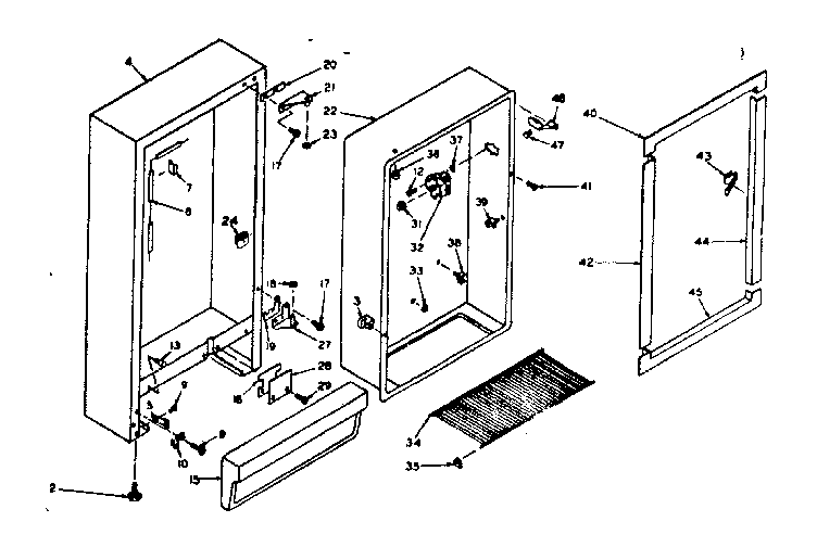 Kenmore 106626200 cabinet parts diagram