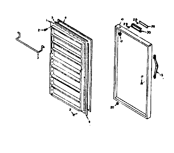 Kenmore 106626200 door parts diagram