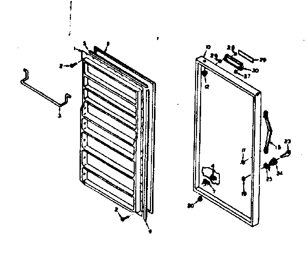 Kenmore 106626220 door parts diagram