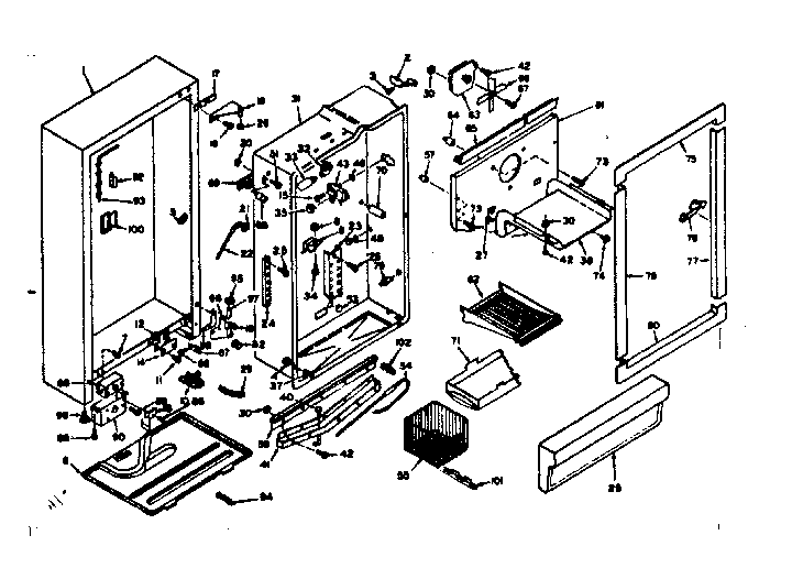 Kenmore 106626240 cabinet parts diagram