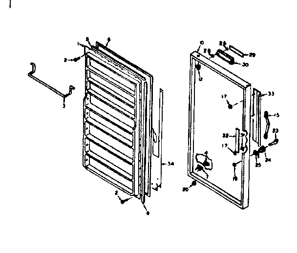 Kenmore 106626240 door parts diagram
