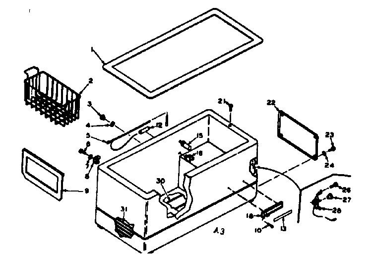 Kenmore 198616121 cabinet parts diagram