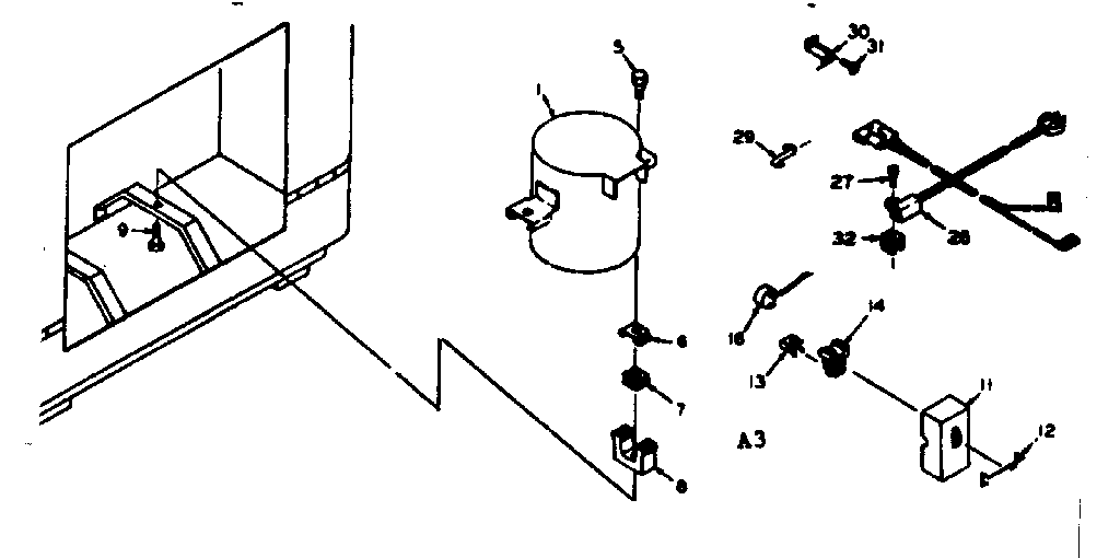 Kenmore 198616400 freezer unit parts diagram