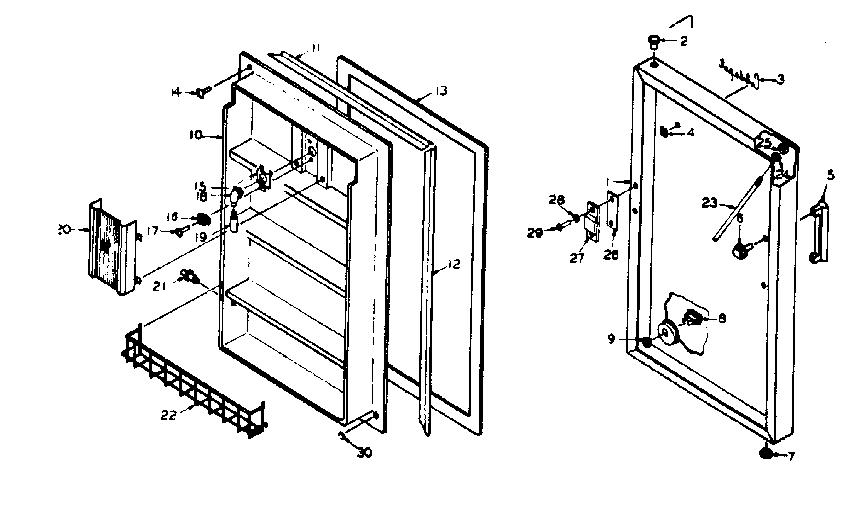 Kenmore 1065927200 door parts diagram