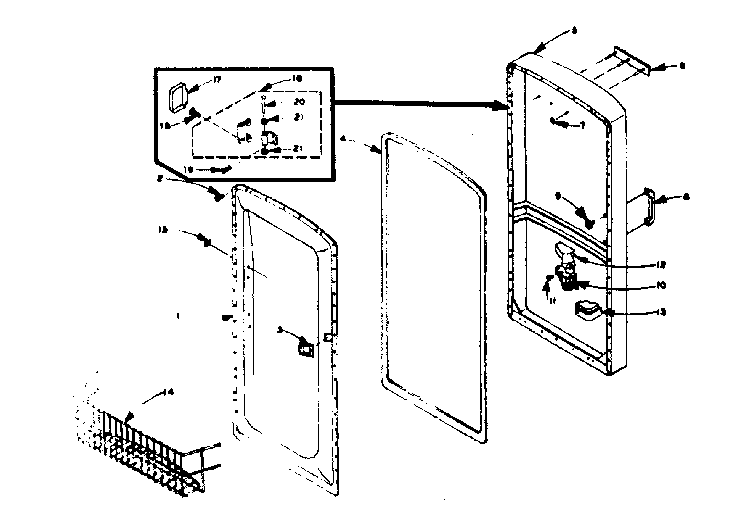 Kenmore 1065929100 door parts diagram