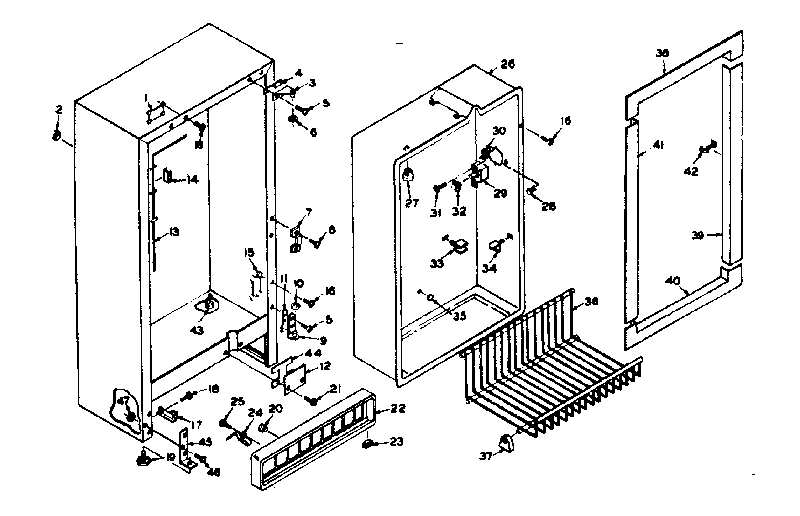 Kenmore 1066023120 cabinet parts diagram