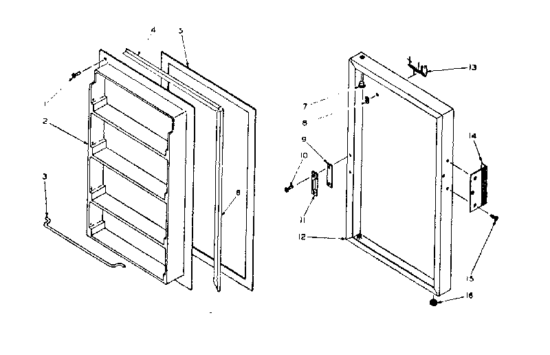 Kenmore 1066227130 door parts diagram