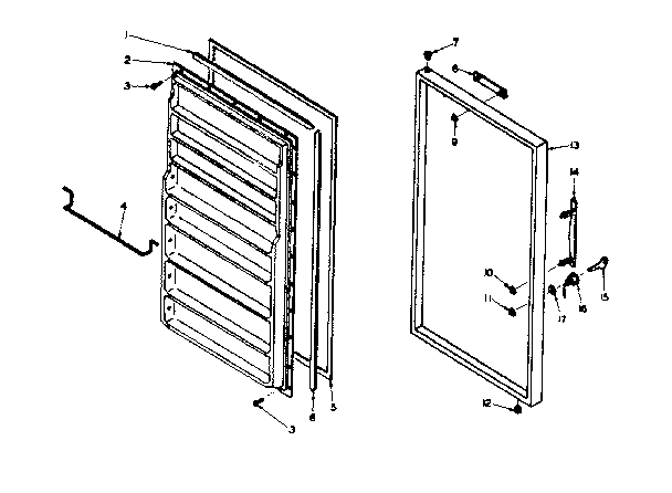 Kenmore 1066323150 freezer door diagram